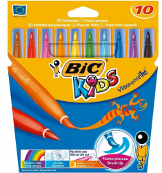 BIC - Bic Kids Fırça Uçlu Keçeli Boya Kalemi 10 Renk