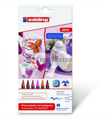 Edding Porselen Kalemi 6 lı Set Sıcak Renkler E-4200