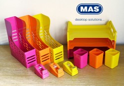 Mas - Mas Vivid 882 Renkli Ofis Seti (Magazinlik-Evrak Rafı-Bant Kesici-Kalemlik)