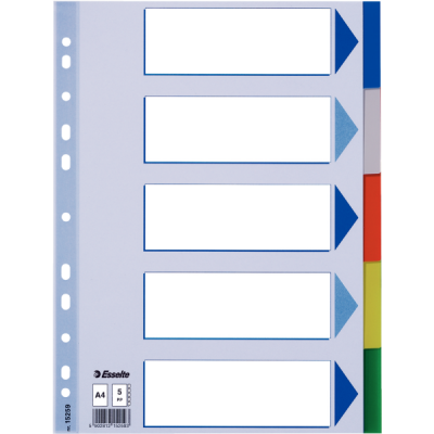 Esselte 5 Renkli Separatör A4