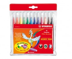 Stabilo - Stabilo Power Max XL Keçeli Boya Kalemi 12 Renk (98012-01)