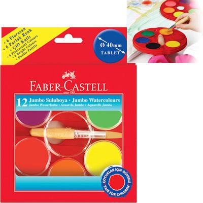 Faber Castell Sulu Boya 12 Renk büyük boy