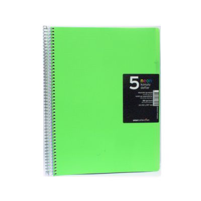 Umix Neon PP Kapak 5 Konulu Seperatörlü Kareli A4 Defter 150 Yaprak UC31008