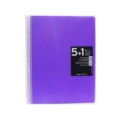 Umix Neon PP Kapak Konulu Seperatörlü Çizgili A4 Defter 180 Yaprak (5 Kareli + 1 Çizgili) UC31006