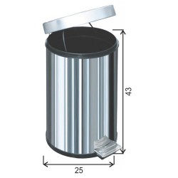 Arı Metal - 16 Lt Pedallı Çöp Kovası 1004