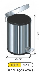 Arı Metal - Pedallı Çöp Kovası 12 LT