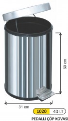 Arı Metal - Pedallı Çöp Kovası 40 LT