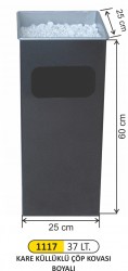 Arı Metal - Kare Küllüklü Çöp kovası 37 LT