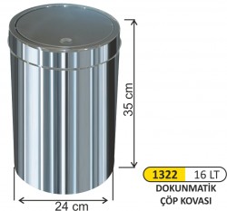 Arı Metal - Dokunmatik Çöp Kovası 16 LT