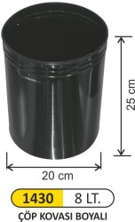 Arı Metal - Çöp Kovası Siyah Boyalı 8 LT