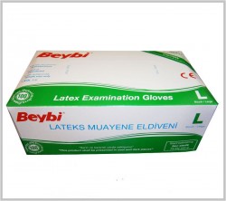 Beybi - Beybi Lateks Pudralı Muayene Eldiveni L Beybi - Beybi Lateks Pudralı Muayene Eldiveni L