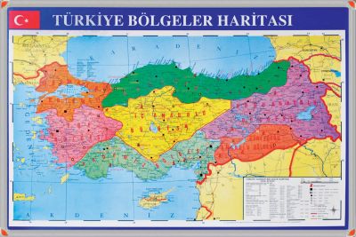 Türkiye Siyasi Haritası çerçeveli 70 x 100