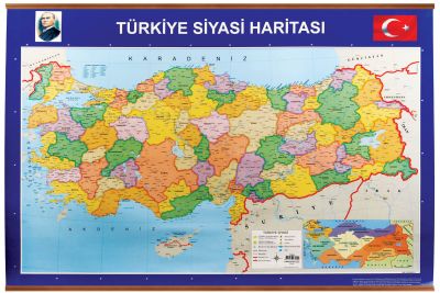 Türkiye Siyasi Haritası Çıtalı 70 x 100