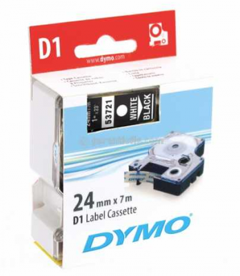 Dymo D1 Yedek Şerit, 24 mm x 7 mt, Siyah/Beyaz (53721)