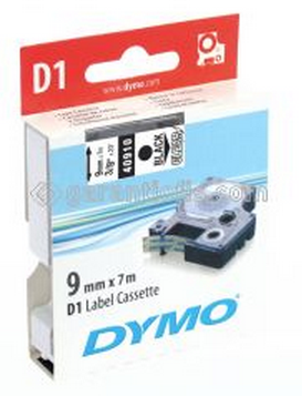 Dymo D1 Yedek Şerit, 9 mm x 7 mt, Şeffaf/ Siyah (40910)