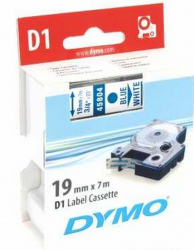 Dymo - Dymo D1 Yedek Şerit, 19 mm x 7 mt, Beyaz/ Mavi (45804)
