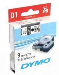 Dymo - Dymo D1 Yedek Şerit, 9 mm x 7 mt, Beyaz/ Siyah (40913)