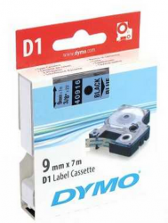 Dymo - Dymo D1 Yedek Şerit, 9 mm x 7 mt, Beyaz/ Kırmızı (40916)