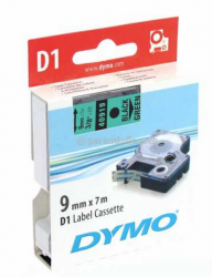 Dymo - Dymo D1 Yedek Şerit, 9 mm x 7 mt, Yeşil/ Siyah (40919)