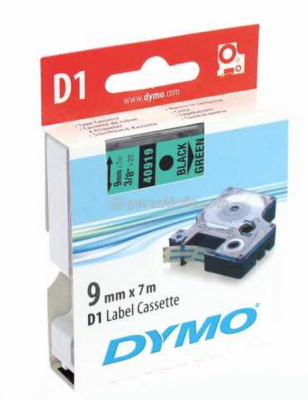 Dymo D1 Yedek Şerit, 9 mm x 7 mt, Yeşil/ Siyah (40919)