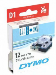 Dymo - Dymo D1 Yedek Şerit, 12 mm x 7 mt, Beyaz/ Mavi (45014)