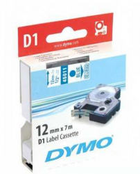 Dymo - Dymo D1 Yedek Şerit, 12 mm x 7 mt, Şeffaf/Mavi (45011)
