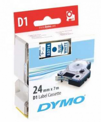 Dymo - Dymo D1 Yedek Şerit, 24 mm x 7 mt, Beyaz/ Mavi (53714)