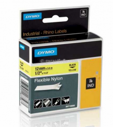 Dymo - Dymo RhinoPRO Esnek Naylon Serit 12mmx3,5m Sarı/Siyah 18490