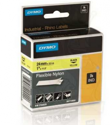 Dymo RhinoPRO Esnek Naylon Şerit 24 mmx3.5m Sarı/Siyah 1734525