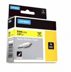 Dymo - Dymo RhinoPRO Isıyla Küçülen Şerit 6mmx1,5m Sarı/Siyah 18052