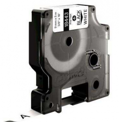 Dymo - Dymo RhinoPRO Renkli Vinil Şerit 9mmx5,5m Beyaz/Siyah 18443