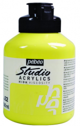 Pebeo - Pebeo Acrylic Studio 500 Ml. Kavanoz Lemon Cadmium Yellow 22 (Açık Limon Sarısı)