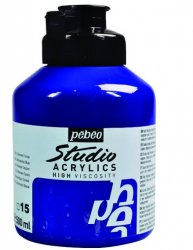 Pebeo - Pebeo Acrylic Studio 500 Ml. Kavanoz Light Ultramarine Blue 25 (Açık Lacivert Mavi)