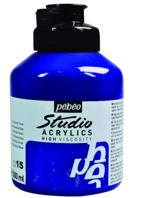 Pebeo Acrylic Studio 500 Ml. Kavanoz Light Ultramarine Blue 25 (Açık Lacivert Mavi)