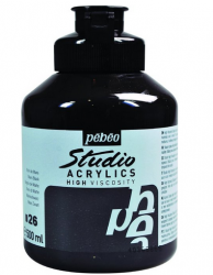 Pebeo - Pebeo Acrylic Studio 500 Ml. Kavanoz Mars Black 26 (Mars Siyahı)