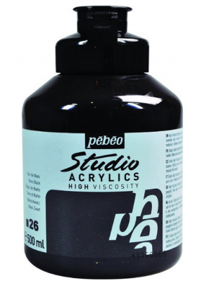 Pebeo Acrylic Studio 500 Ml. Kavanoz Mars Black 26 (Mars Siyahı)