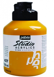 Pebeo - Pebeo Acrylic Studio 500 Ml. Kavanoz Yellow Ochre 27 (Sarı Okra)