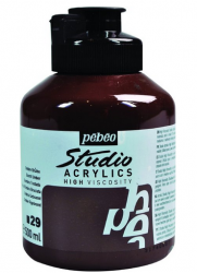Pebeo - Pebeo Acrylic Studio 500 Ml. Kavanoz Burnt Umber 29 (Kırmızı Obra)
