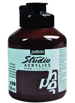 Pebeo Acrylic Studio 500 Ml. Kavanoz Burnt Umber 29 (Kırmızı Obra)