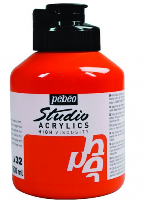 Pebeo Acrylic Studio 500 Ml. Kavanoz Cadmium Orange 32 (Kadmiyum Turuncusu)