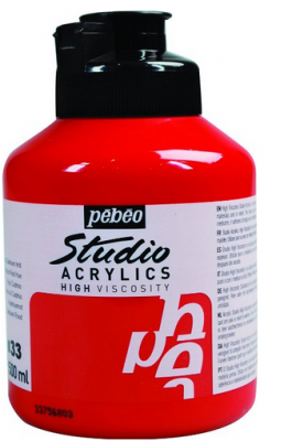 Pebeo Acrylic Studio 500 Ml. Kavanoz Cadmium Red 33 (Kadmiyum Kırmızısı)