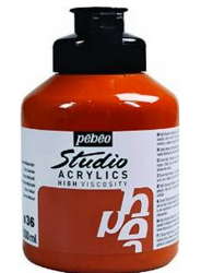 Pebeo - Pebeo Acrylic Studio 500 Ml. Kavanoz Raw Sienna 36 (Ham Siena)