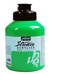 Pebeo - Pebeo Acrylic Studio 500 Ml. Kavanoz Cadmium Green 43 (Kadmiyum Yeşili)