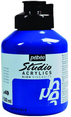 Pebeo Acrylic Studio 500 Ml. Kavanoz Primary Cyan 49 (Mavi)