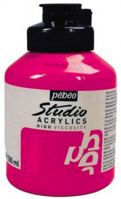 Pebeo Acrylic Studio 500 Ml. Kavanoz Azo Pink 55 (Azo Pembesi)
