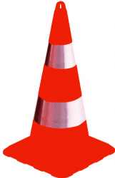 Emirhan - Trafik Konisi Pvc Kulplu 75 Cm. Çift Reflektifli