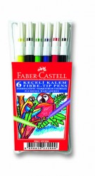 FABER-CASTELL - Faber Castell Keçeli Kalem 6 Renk Yıkanabilir