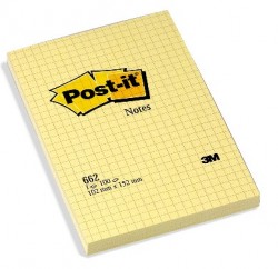 Post-it - Post-it 662 Kareli Sarı Not Kağıdı 102x152mm Post-it - Post-it 662 Kareli Sarı Not Kağıdı 102x152mm