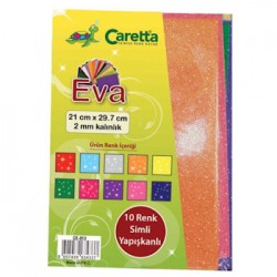 Lino - Simli Yapışkanlı Eva A4 10 Renk20*30