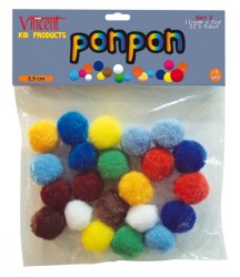 Lino - Lİno Ponpon Seti (30 mm Çap -75 li karışık Paket)